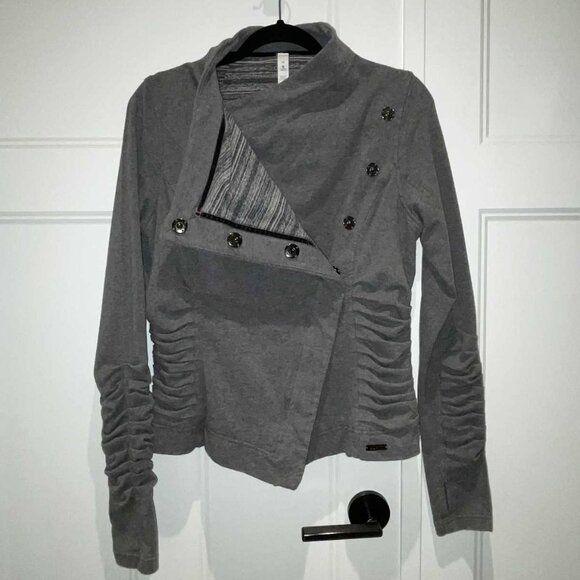 LULULEMON Solace Jacket - Heathered Grey w/Striped Lining Size 10 - EUC - Picture 2 of 10